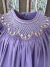 Vestido infantil lavanda bordado com babados na internet