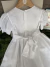 Vestido de batizado infantil com renda e laço - loja online
