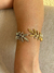 Bracelete folha prateado e dourado