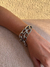 Pulseira 2 correntes prateada