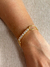 Pulseira folheada cordão fino e zirconia dourada