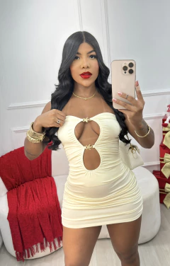 VESTIDO ESTRELA DO MAR EM MALHA SUPLEX COM DRAPEADO na internet