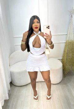 CONJUNTO ROSÁLIA EM MALHA SUPLEX COM DETALHE EM FLOR ORGÂNICA - comprar online