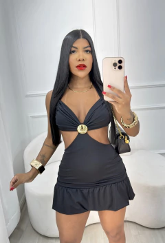 VESTIDO MONALISA EM MALHA SUPLEX COM DETALHE DOURADO - comprar online