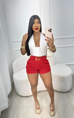 SHORT CANDY EM NEOPRENE COM CINTO DOURADO na internet