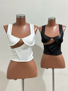 CROPPED PENÉLOPE EM CIRRÊ ACETINADO COM ARO DE SUSTENTAÇÃO - comprar online