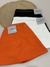 SHORT SAIA EM ALFAIATARIA COM CINTO BOLSINHO EM STRASS COM ZÍPER LATERAL