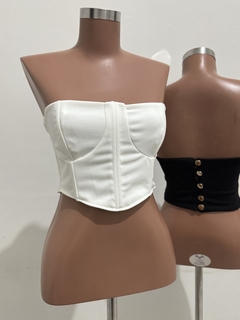 CORSELET EM MALHA ESCUBA COM BARBATANAS E BOTÃO NAS COSTAS - comprar online