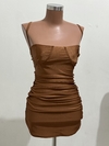 VESTIDO MEIA TAÇA EM POLIAMIDA ACETINADA COM ARO DE SUSTENTAÇÃO, ELÁSTICO FRANZIDO COM EFEITO EMPINA BUMBUM E REGULAGEM NA ALÇA - comprar online