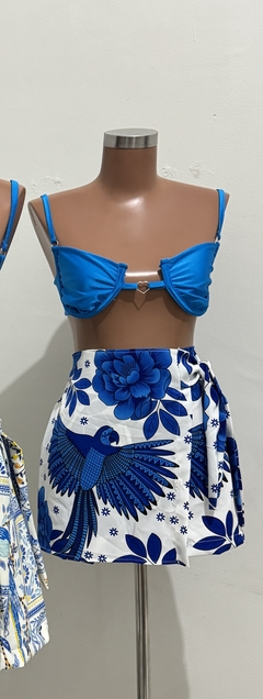 SHORT SAIA ESTAMPA DIGITAL EM CREPE ALFAIATARIA COM ELÁSTICO ATRÁS - Samantha Fashion