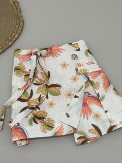 SHORT SAIA INSPIRAÇÃO FARM EM BENGALINE PREMIUM COM ZÍPER LATERAL - Samantha Fashion