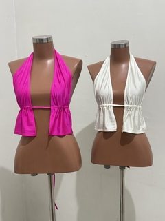 CROPPED FRENTE ÚNICA EM POLIAMIDA ACETINADA - comprar online
