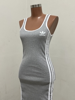 VESTIDO ADIDAS EM RIBANA CANELADA PREMIUM COM LISTRAS LATERAIS - loja online