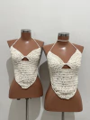 CROPPED EM CROCHÊ COM REGULAGEM NAS COSTAS