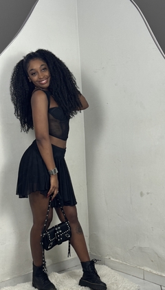 CONJUNTO JASMINE EM TULE COM ARO DE SUSTENTAÇÃO, DETALHE EM CORAÇÃO E SAIA PLISSADA COM SHORT POR BAIXO - comprar online