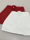 SHORT SAIA EM ALFAIATARIA COM CINTO FLOR E ZÍPER LATERAL
