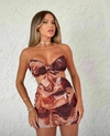 VESTIDO EM TULÊ CURTO COM BOJO