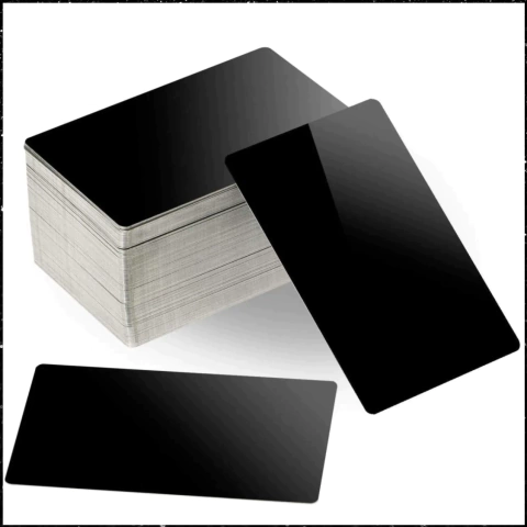 100 un De Cartões De Metal Para Gravação Cor Preto - comprar online