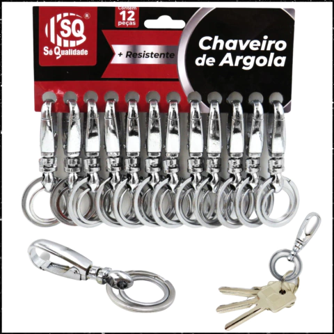 12 Peças Chaveiro Argola Super Resistente - comprar online