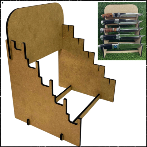Suporte Expositor p/ 5 Facas MDF Cru 6mm - comprar online