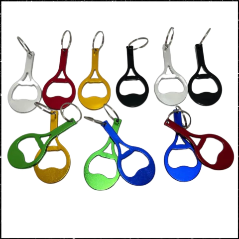 12 Chaveiros Abridor Coloridos Raquete - comprar online