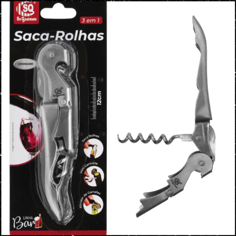 Saca-rolhas Abridor De Vinho E Garrafas Com Cortador SQ-4349 - comprar online