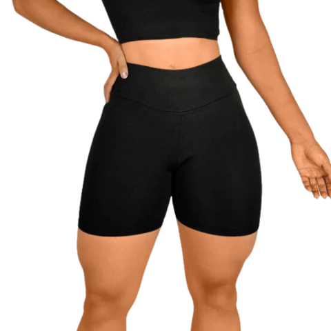 SHORTS MEIA COXA FEMININO - PRETO