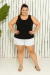 Regata plus size preta 