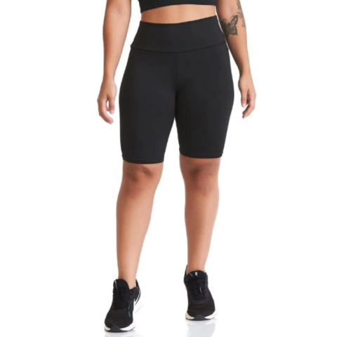 Bermuda ciclista feminina preta, com cintura alta Paricá