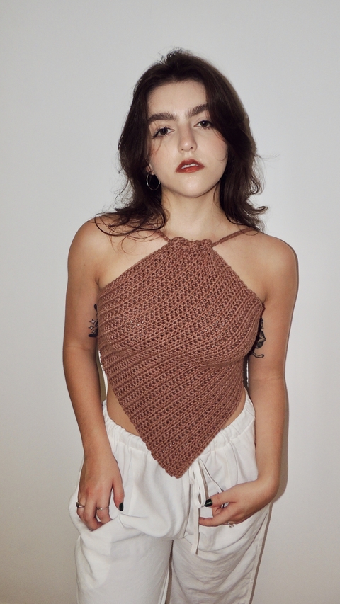 Top Trama Crochê - Mocha - comprar online