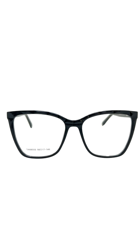 Armação para óculos de Coonecta Feminino Quadrado em Acetato Preto