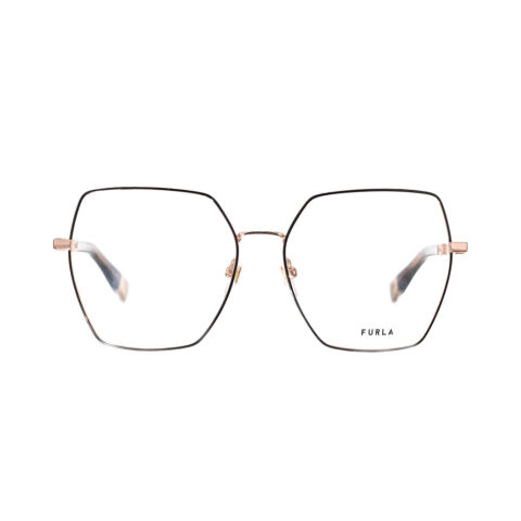 Armação para óculos de Grau Furla VFU674 Feminino Hexagonal em Metal