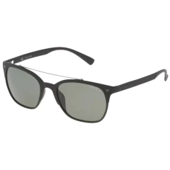 Óculos de Sol Police SPL161 Unissex Polarizado Quadrado em Acetato Preto - comprar online