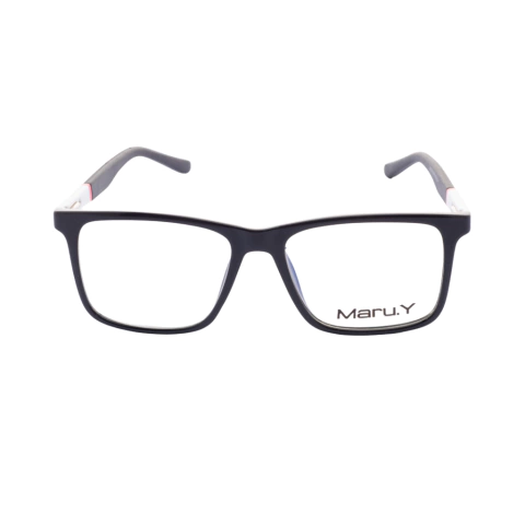 Armação para óculos de Grau Maru.Y 9162 Feminino Quadrado em Acetato Preto