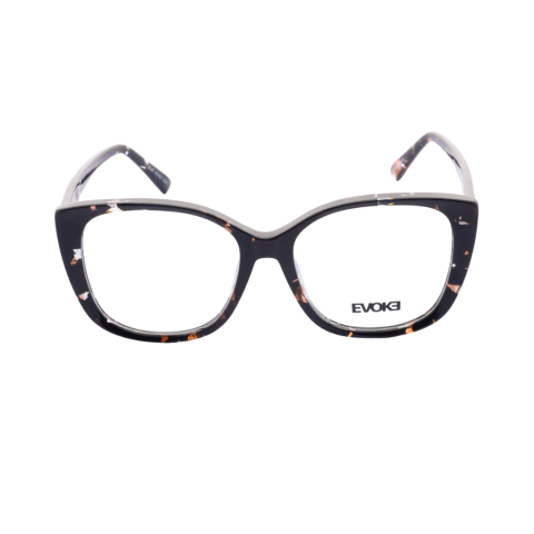 Armação para óculos de Grau Evoke EVK RX 52 Feminino Quadrado em Acetato Preto