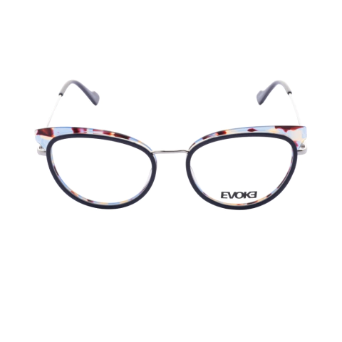 Armação para óculos de Grau Evoke EVK RX 18 Feminino Metal Redondo em Metal Azul