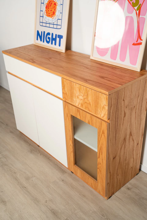 Vajillero Paraiso con Cajones y vidrio esmerilado 120x40x85 - comprar online