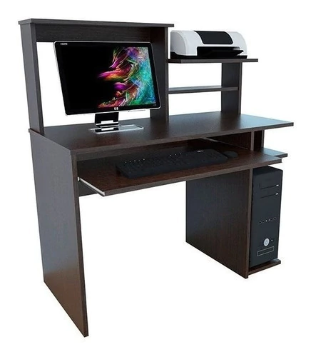 Escritorio Mosconi 709 Melamina De 101cm X 121cm X 45cm Wengue