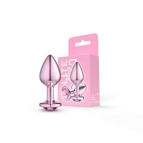 Lite Plug Rosa M com Pedra Rosa