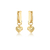 BRINCO ARGOLA RETANGULAR COM PINGENTE CORAÇÃO TEXTURIZADO DOURADO - comprar online