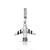 BERLOQUE AVIÃO COM ARGOLA CRAVEJADA DE ZIRCÔNIA EM PRATA ENVELHECIDA - comprar online