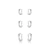 TRIO DE BRINCOS ARGOLA RÓDIO BRANCO - comprar online