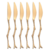 Set 6 Cuchillo Chico Untar Copetin Mango Rama Acero Inox Oro - comprar online
