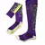 Meias Futebol Antiderrapante Cano Alto - Roxo com bolhinhas amarelas - comprar online