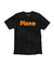 Camiseta preta com a palavra Pleno em laranja no centro
