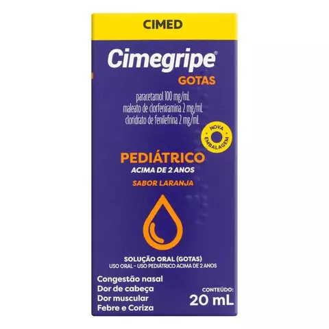 Cimegripe 100mg/ml + 2mg/ml + 2mg/ml gotas 20ml