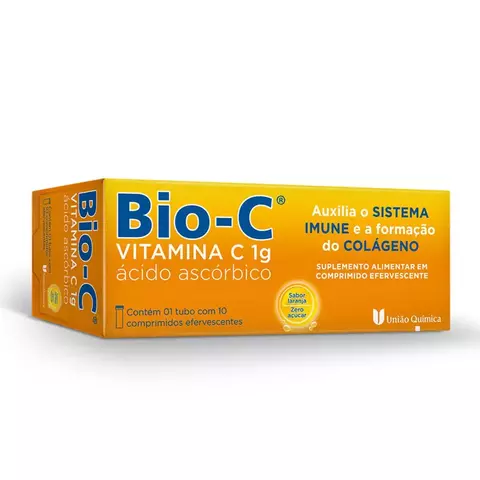 Vitamina C Bio-C 1g com 10 Comprimidos Efervescentes - comprar online