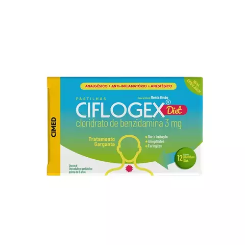 Pastilha Ciflogex Diet Sabor Menta 12 unidades