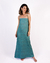 Vestido Longo Fenda Flor da Sardenha Verde - comprar online