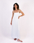 Vestido Longo Fenda Linho Branco - comprar online